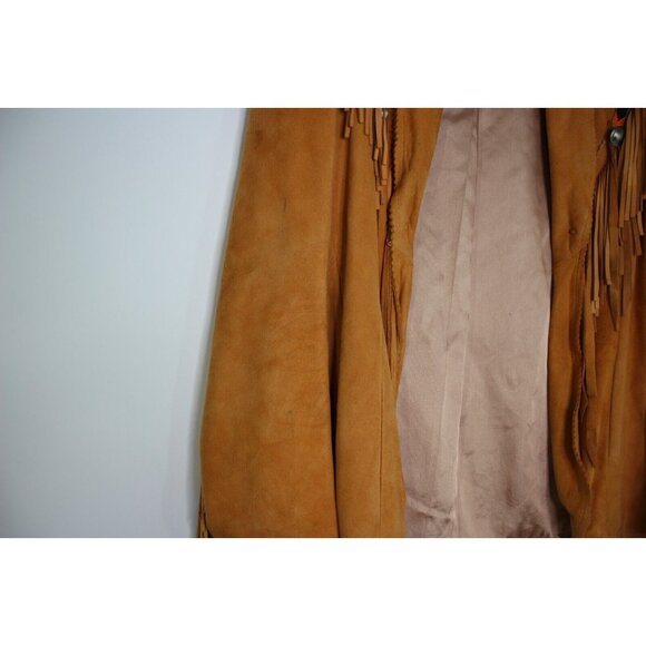 Vintage Char & Sher Designs Womens 10 Western Fringe Boho Leather Jacket K486 - Picture 4 of 5